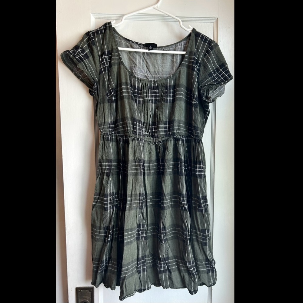 Torrid Olive Plaid Mini Dress